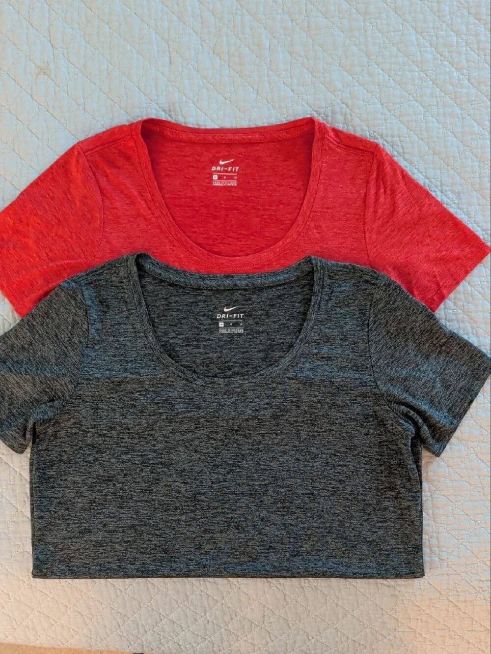 Nike Dri-FIT Short Sleeve Athletic Tees Lot of 2 | Women's Size M | Red & Gray |